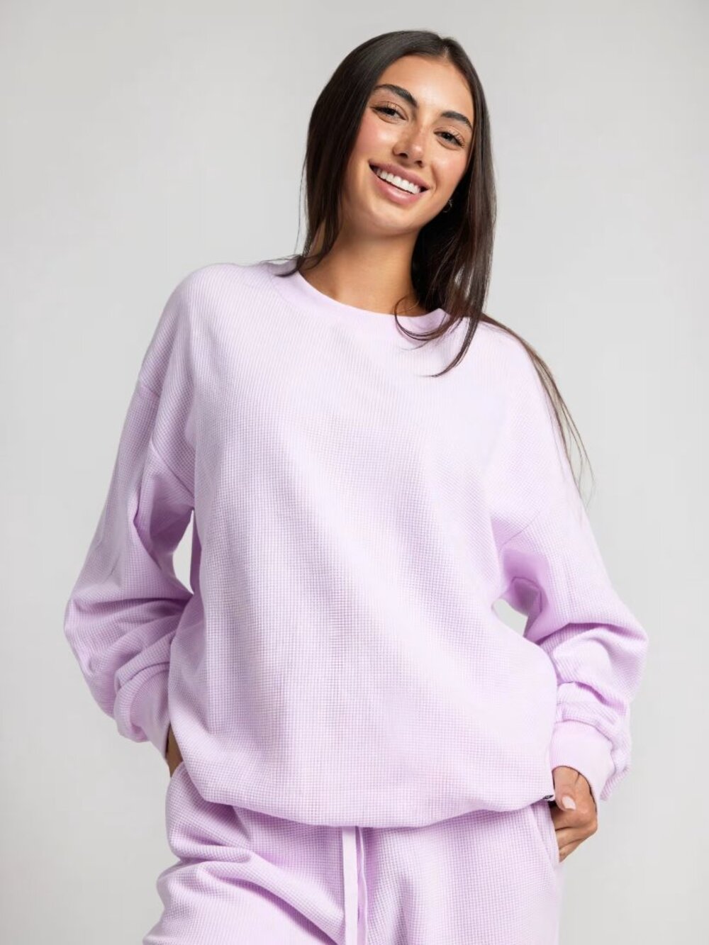 Waffle Lounge Long Sleeve in Opal Purple